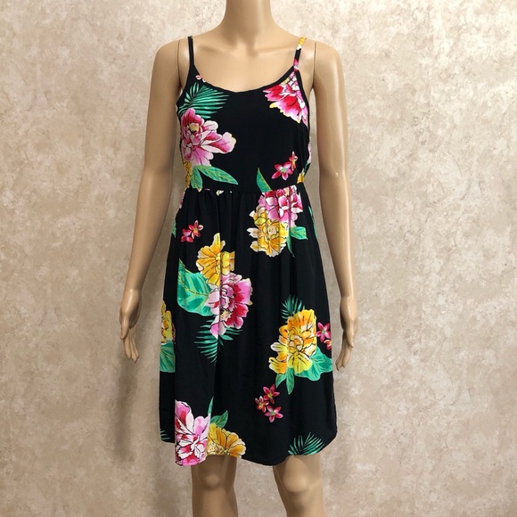 old navy black floral dress